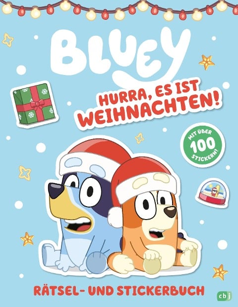 BLUEY - Hurra, es ist Weihnachten! - Rätsel- und Stickerbuch - 