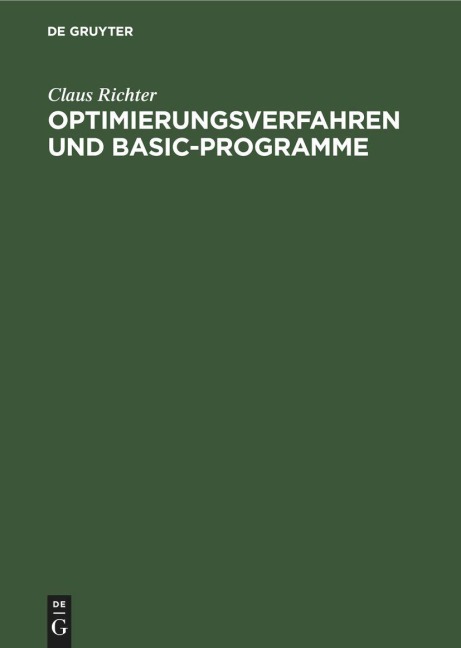 Optimierungsverfahren und BASIC-Programme - Claus Richter