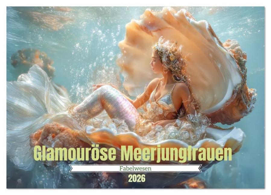 Glamouröse Meerjungfrauen - Fabelwesen (Wandkalender 2026 DIN A3 quer), CALVENDO Monatskalender - Liselotte Brunner-Klaus