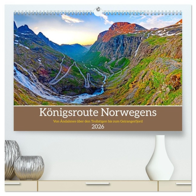 Königsroute Norwegens (hochwertiger Premium Wandkalender 2026 DIN A2 quer), Kunstdruck in Hochglanz - Christa Kramer