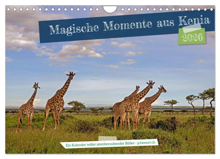 Magische Momente aus Kenia (Wandkalender 2026 DIN A4 quer), CALVENDO Monatskalender - Peter Hennrich