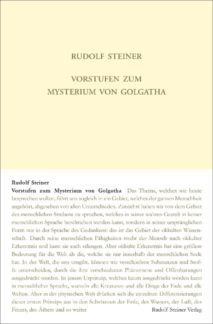 Vorstufen zum Mysterium von Golgatha - Rudolf Steiner