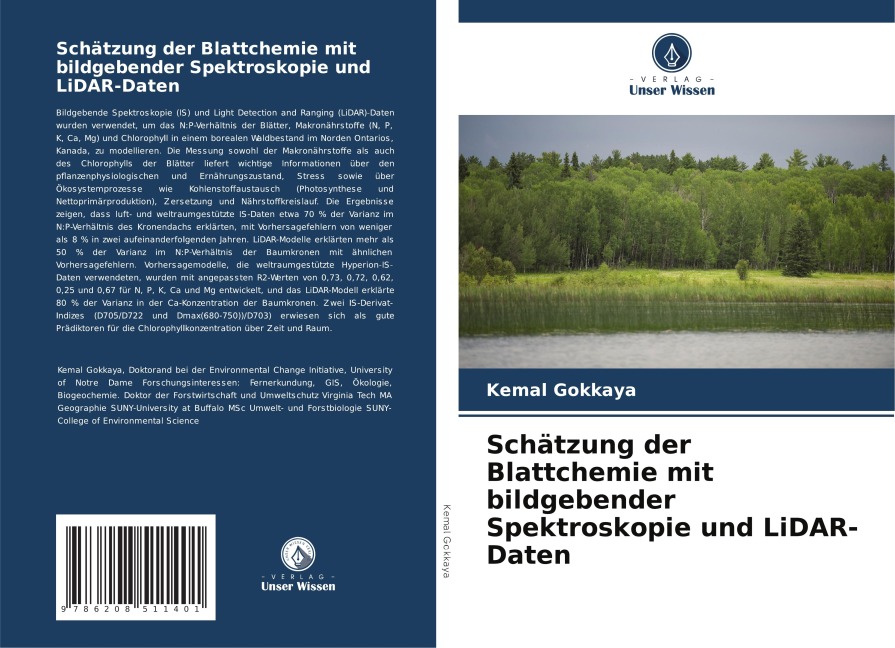 Schätzung der Blattchemie mit bildgebender Spektroskopie und LiDAR-Daten - Kemal Gökkaya