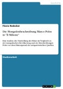 Cover-Bild zum Titel 'Die Mongolenbeschreibung Marco Polos in "Il Milione"' von 'Flavio Redecker'