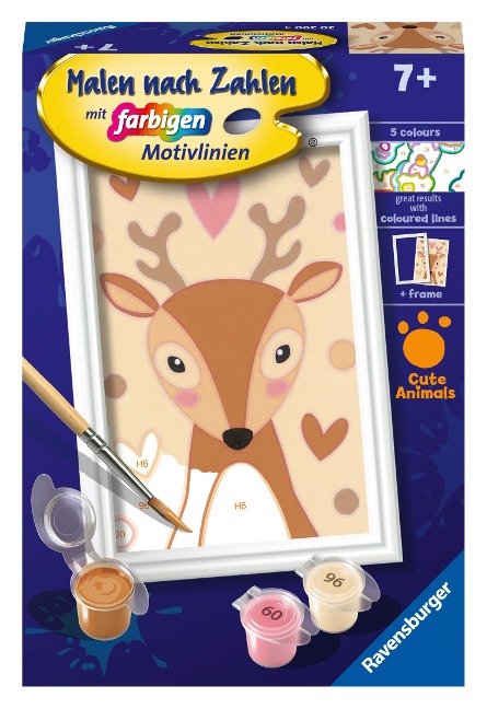 Ravensburger Malen nach Zahlen 20290 - Niedliches Reh - Kinder ab 7 Jahren - 