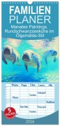 Familienplaner 2026 - Manatee Paintings. Rundschwanzseekühe im Ölgemälde-Stil mit 5 Spalten (Wandkalender, 21 x 45 cm) CALVENDO - Rose Hurley