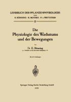 Die Physiologie des Wachstums und der Bewegungen - Erwin Bünning