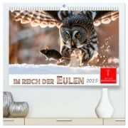 Im Reich der Eulen (hochwertiger Premium Wandkalender 2025 DIN A2 quer), Kunstdruck in Hochglanz - Peter Roder