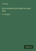 Cover-Bild zum Titel 'Die Fortschritte der Physik im Jahre 1853' von 'A. Krönig'