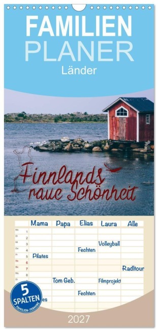 Familienplaner 2027 - Finnlands raue Schönheit mit 5 Spalten (Wandkalender, 21 x 45 cm) CALVENDO - Simeon Trefoil