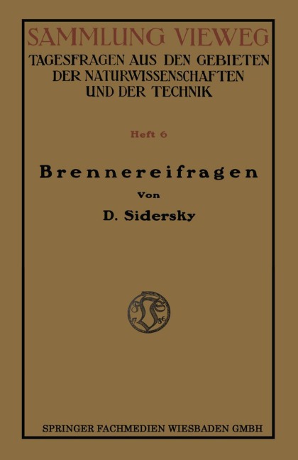 Brennereifragen - D. Sidersky