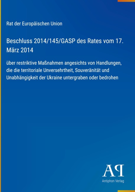 Beschluss 2014/145/GASP des Rates vom 17. März 2014 - Rat der Europäischen Union