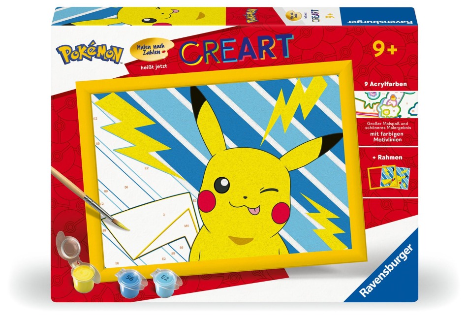 CreArt, Malen nach Zahlen Kinder Pokémon - Freches Pikachu - 