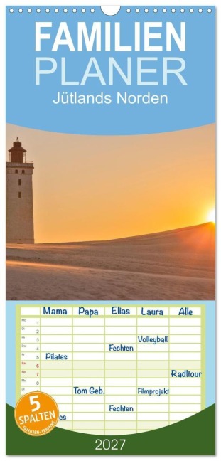 Familienplaner 2027 - Jütlands Norden - Willkommen im Land des Lichts mit 5 Spalten (Wandkalender, 21 x 45 cm) CALVENDO - Lars Nullmeyer