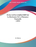 De La Loi Du 24 Juillet 1889 Sur La Decheance De La Puissance Paternelle (1895) - M. Martin