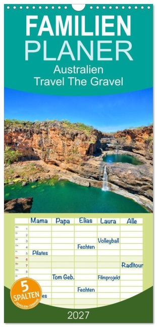 Familienplaner 2027 - Australien - Travel The Gravel mit 5 Spalten (Wandkalender, 21 x 45 cm) CALVENDO - Martin Sandrock