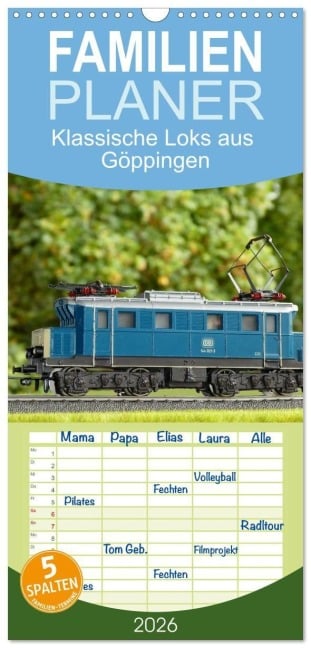 Familienplaner 2026 - Klassische Loks aus Göppingen mit 5 Spalten (Wandkalender, 21 x 45 cm) CALVENDO - Klaus-Peter Huschka