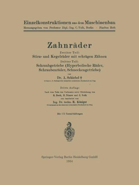 Zahnräder - Adalbert Schiebel, R. Königer