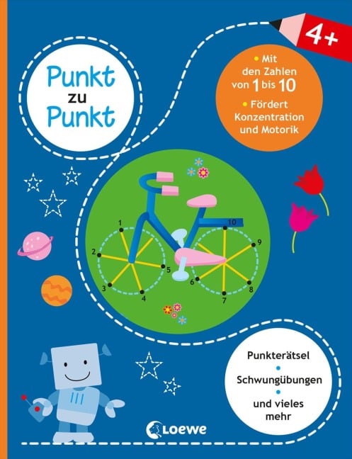 Punkt zu Punkt - Mit den Zahlen von 1 bis 10 (blau) - 