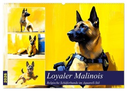 Loyaler Malinois. Belgische Schäferhunde im Aquarell-Stil (Wandkalender 2026 DIN A2 quer), CALVENDO Monatskalender - Rose Hurley