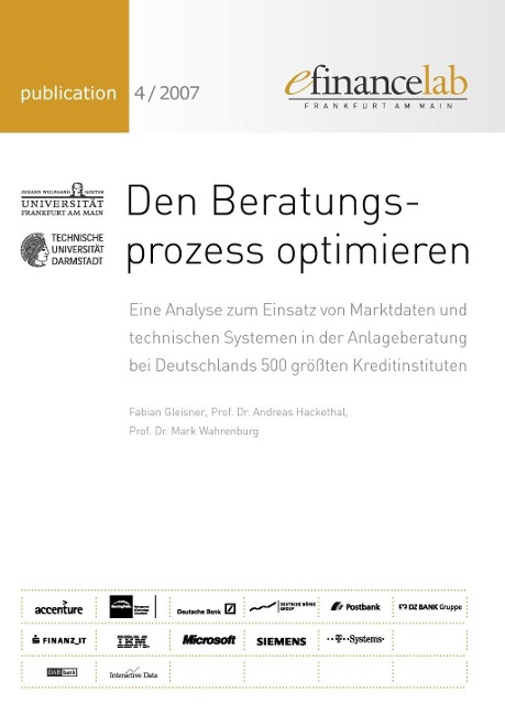 Den Beratungsprozess optimieren - Fabian Gleisner, Andreas Hackethal, Mark Wahrenburg