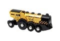 BRIO World 33630 Goldene Batterielok mit Licht und Sound - Mit Auskoppel-Funktion zur Nutzung als Schiebelok - Empfohlen ab 3 Jahren - 