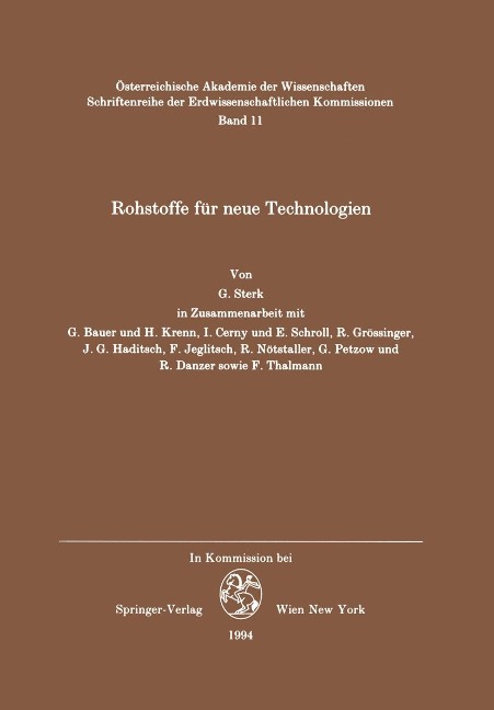 Rohstoffe für neue Technologien - Georg M. Sterk