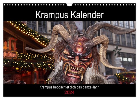 Krampus Kalender 2024 (Wandkalender 2024 DIN A3 quer), CALVENDO Monatskalender - Christian Mueller