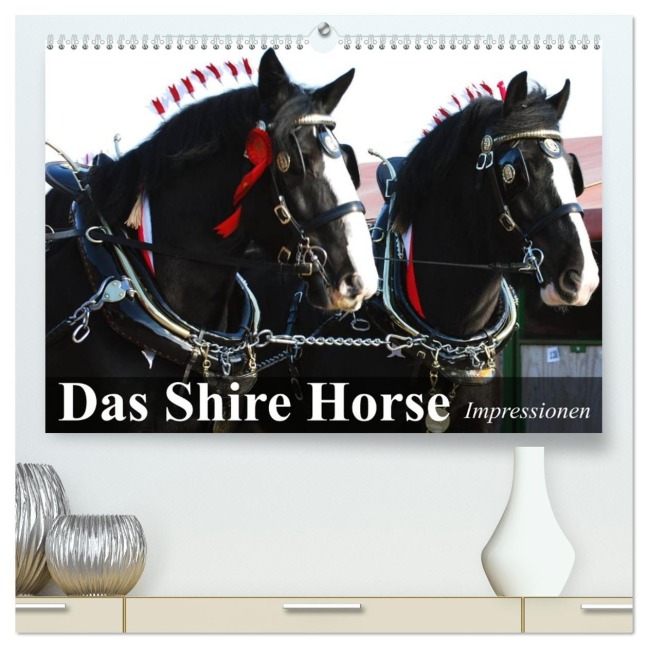 Das Shire Horse. Impressionen (hochwertiger Premium Wandkalender 2026 DIN A2 quer), Kunstdruck in Hochglanz - Elisabeth Stanzer