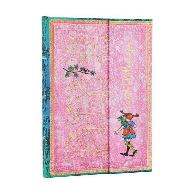 Astrid Lindgren, Pippi Longstocking (Embellished Manuscripts Collection) Midi Lined Hardcover Journal (Wrap Closure) - Paperblanks