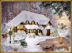 Cover-Bild zum Titel 'A4-Wand-Adventskalender - Winterliches Cottage' von ''