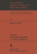 Cover-Bild zum Titel 'Optimale Instandhaltungspolitiken in einfachen Systemen' von 'Manfred Wolff'