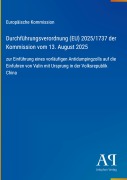 Cover-Bild zum Titel 'Durchführungsverordnung (EU) 2025/1737 der Kommission vom 13. August 2025' von 'Europäische Kommission'