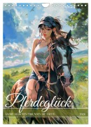 Cover-Bild zum Titel 'Pferdeglück - Anime-Mädchen erkunden die Natur (Wandkalender 2026 DIN A4 hoch), CALVENDO Monatskalender' von 'Anja Frost'