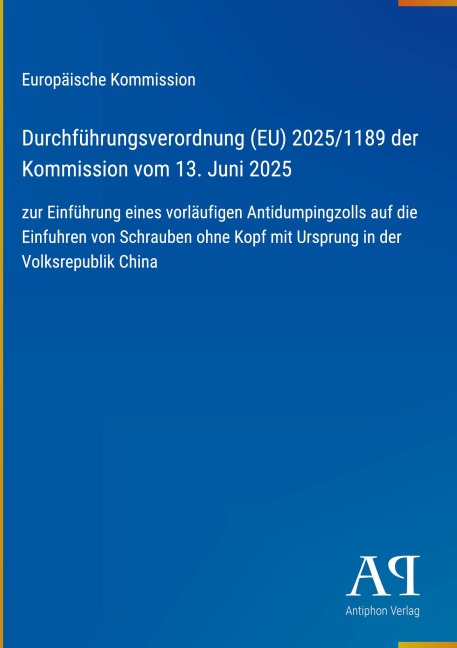 Durchführungsverordnung (EU) 2025/1189 der Kommission vom 13. Juni 2025 - Europäische Kommission