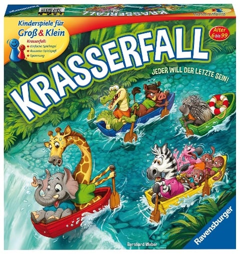 Ravensburger 20569 - Krasserfall - rasantes Brettspiel für Familien und Kinder - Wettkampf für 2 bis 4 Spieler, Gesellschaftsspiel ab 6 Jahren - Bernhard Weber