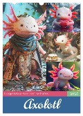 Axolotl. Lustiger Schwanzlurch mit Superkräften (Wandkalender 2025 DIN A3 hoch), CALVENDO Monatskalender - Rose Hurley