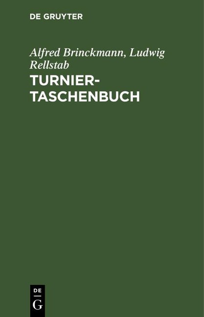 Turnier-Taschenbuch - Alfred Brinckmann, Ludwig Rellstab