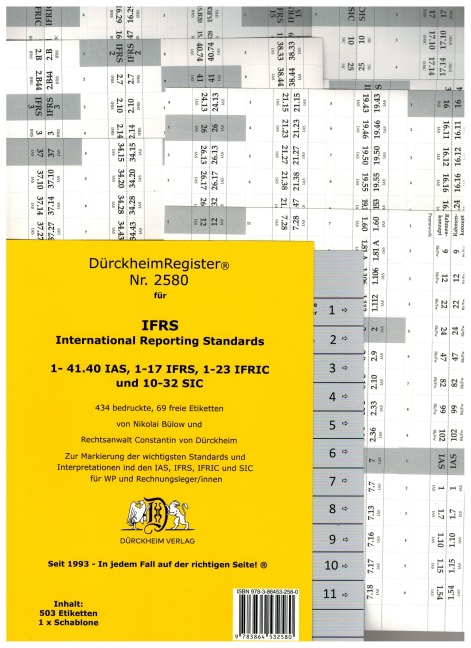 DürckheimRegister® IFRS / IAS 2022, Gesetze, Artikel und §§, ohne Stichworte - Constantin von Dürckheim, Thorsten Glaubitz