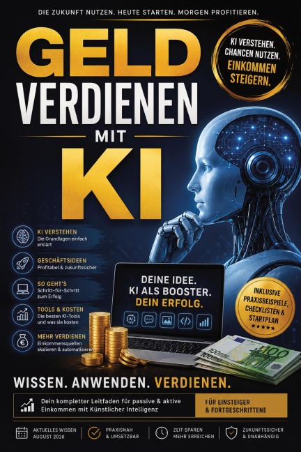 GELD verdienen mit KI - Der Praxisleitfaden für Künstliche Intelligenz, neue Einkommensquellen, Nebenverdienst und erfolgreiche KI-Geschäftsmodelle - Thorsten Kramer