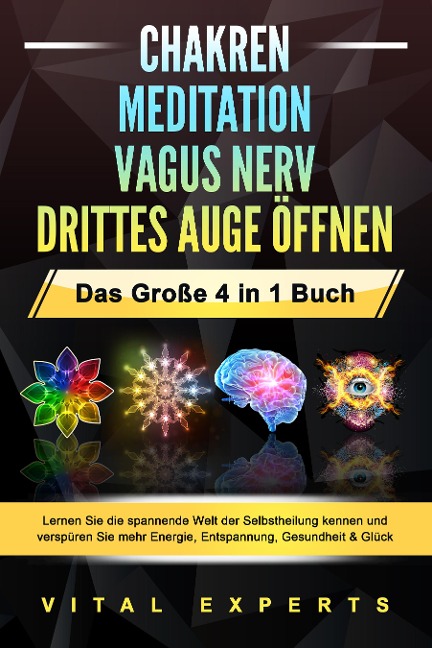 CHAKREN - MEDITATION - VAGUS NERV - DRITTES AUGE ÖFFNEN - Das Große 4 in 1 Buch: Lernen Sie die spannende Welt der Selbstheilung kennen und verspüren Sie mehr Energie, Entspannung, Gesundheit & Glück - Vital Experts