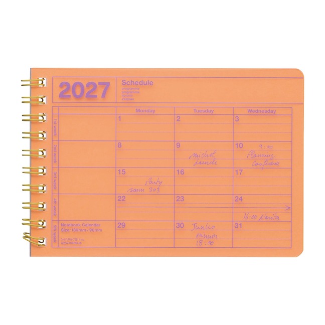 MARK'S 2027 Notebook Calendar XS // Orange - 
