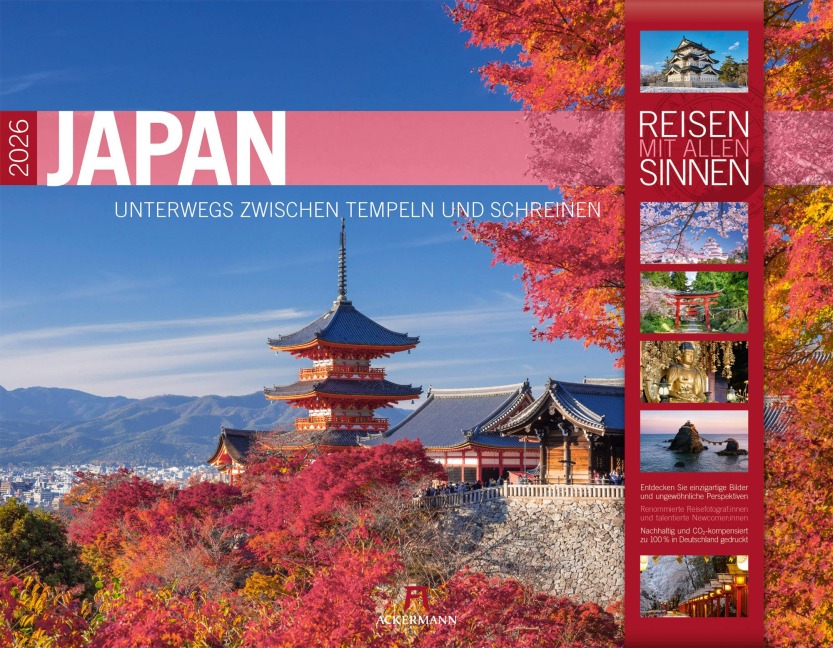 Japan Kalender 2026 | Unterwegs zwischen Tempeln und Schreinen - 