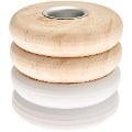 Holz Kerzenhalter Ringe, groß, Weiß, für Kerzen Ø 2,4 cm, Ø 7,5 cm, H 7 cm - 