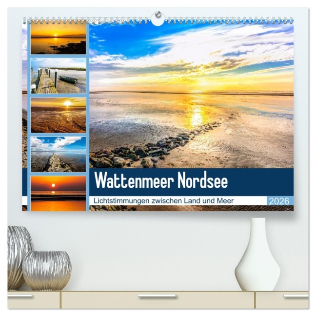 Wattenmeer Nordsee - Lichtstimmungen zwischen Land und Meer (hochwertiger Premium Wandkalender 2026 DIN A2 quer), Kunstdruck in Hochglanz - Andrea Dreegmeyer