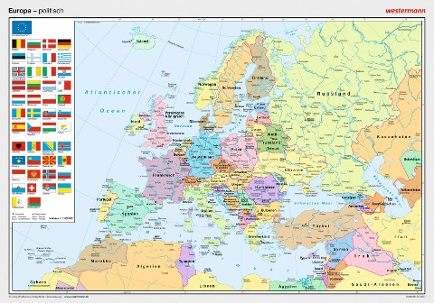 Posterkarten Geographie: Europa: politisch - 