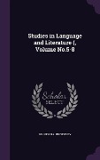 Cover-Bild zum Titel 'Studies in Language and Literature (, Volume No.5-8' von ''
