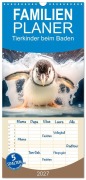 Cover-Bild zum Titel 'Familienplaner 2027 - Tierkinder beim Baden mit 5 Spalten (Wandkalender, 21 x 45 cm) CALVENDO' von 'Dirk Meutzner'