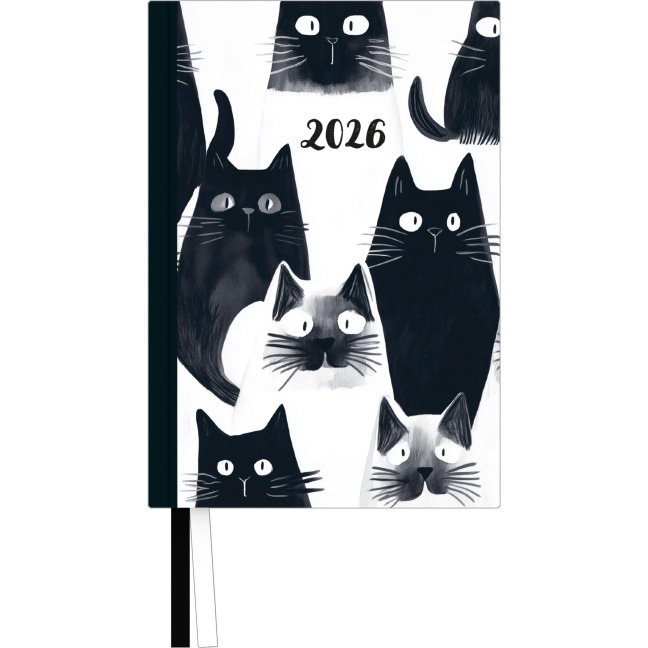 Taschenkalender 'Cats' 2026 - Terminplaner mit Wochenkalendarium - Format 11,3 x 16,3 cm - 