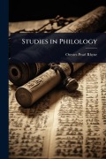 Cover-Bild zum Titel 'Studies in Philology' von 'Orestes Pearl Rhyne'